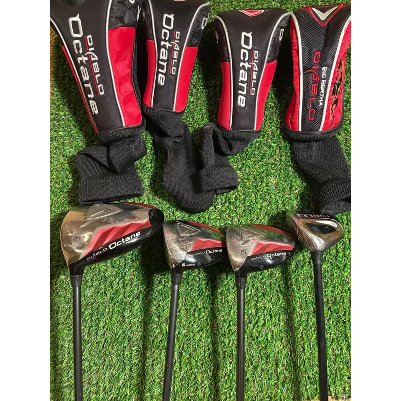 Driver/Wood Set - Left-Handed Callaway Diablo Octane Driver, 3 Wood, 5 Wood, 7 Wood Regular Flex