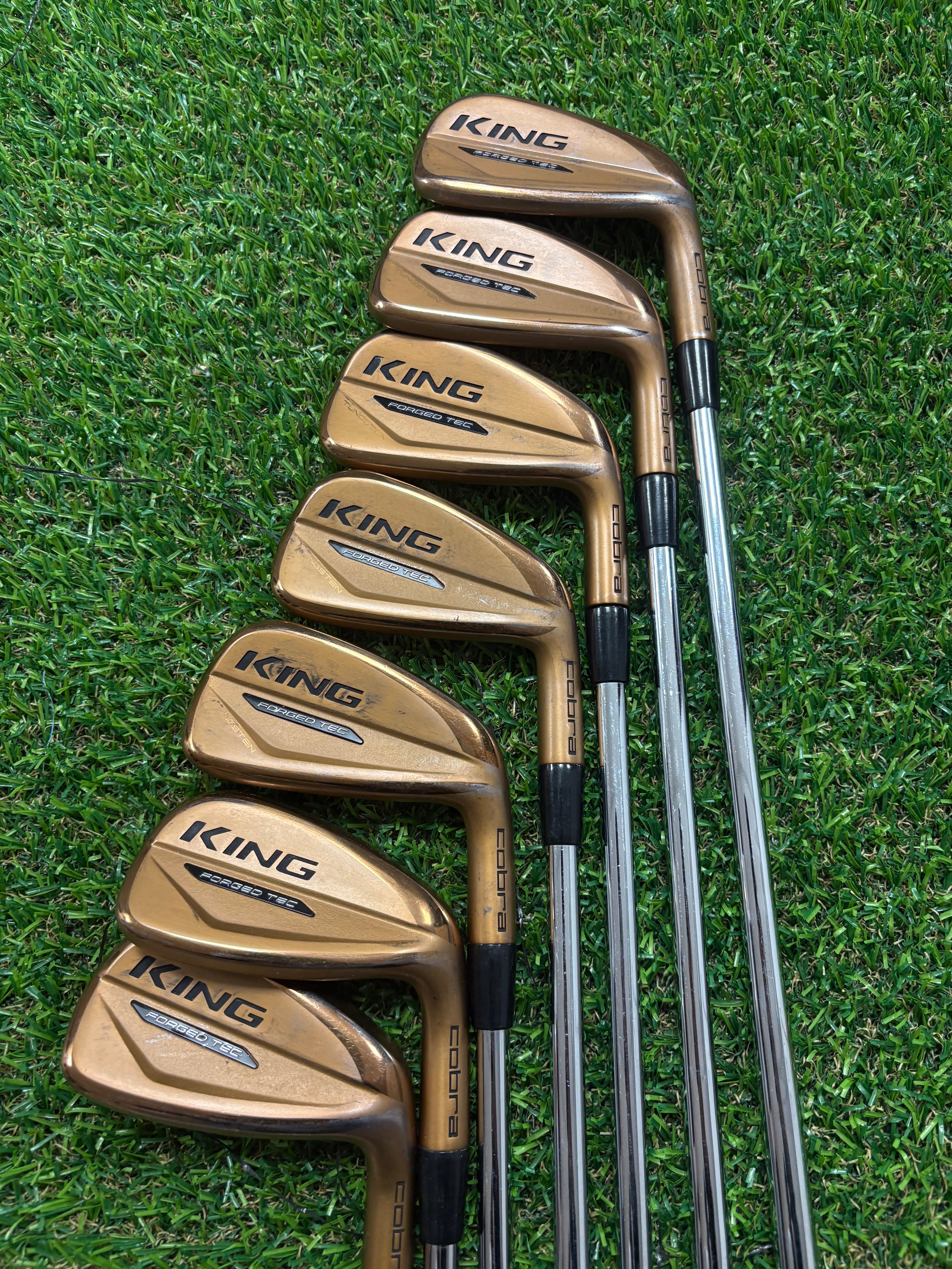 Golf Iron Set - Cobra King Forged Tec Copper 4-PW Regular Flex KBS S-Taper Lite