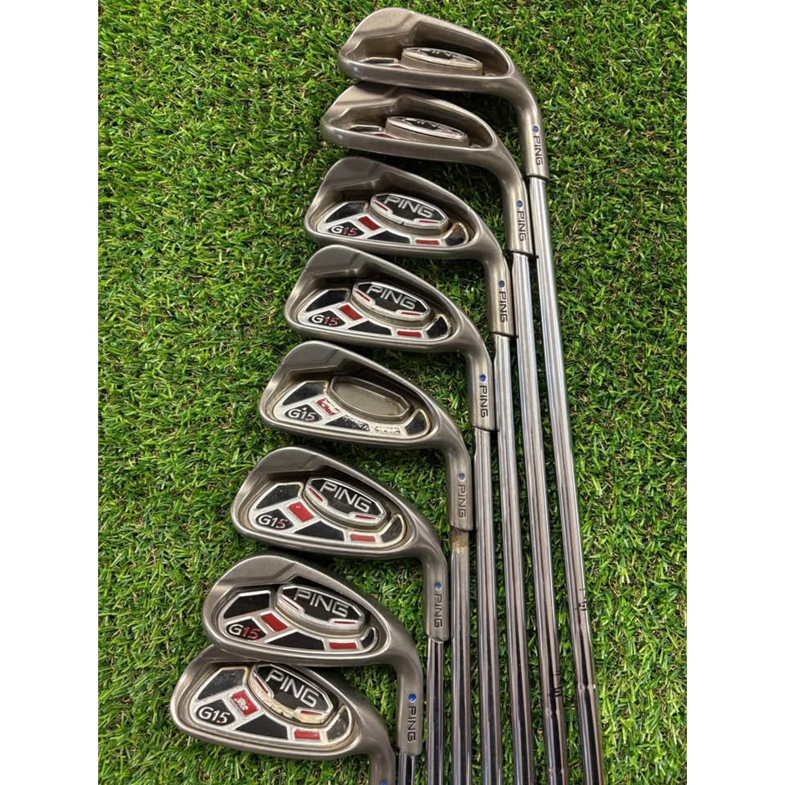 Ping G15 5-W, UW, SW Regular Flex AWT Steel Blue Dot