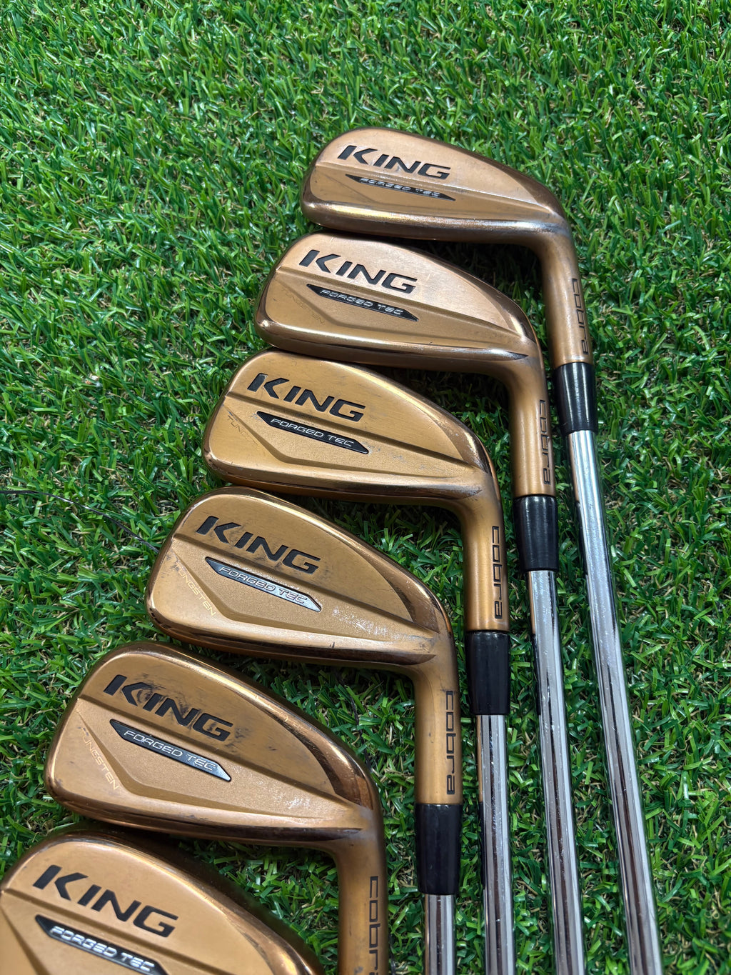 Golf Iron Set - Cobra King Forged Tec Copper 4-PW Regular Flex KBS S-Taper Lite