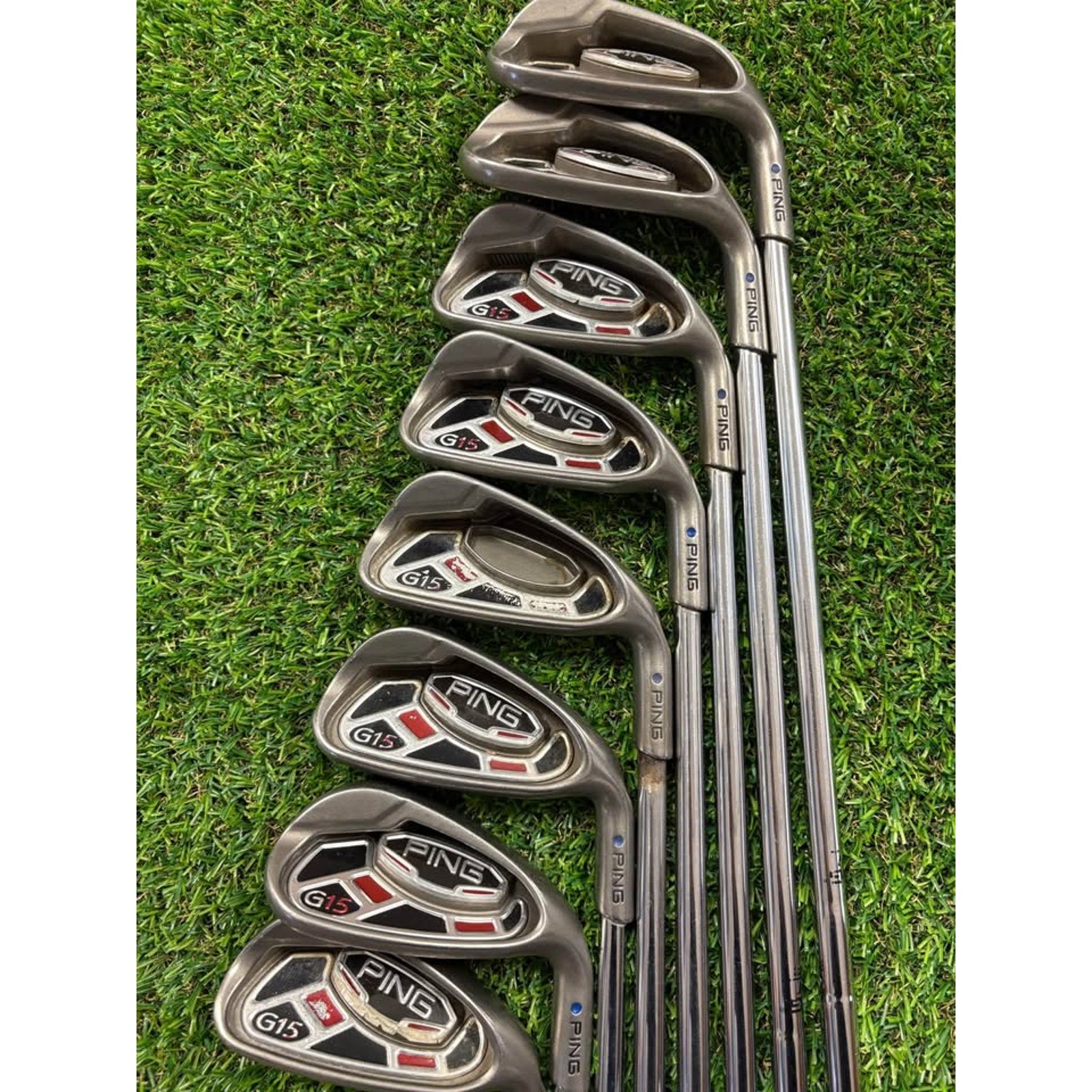 Ping G15 5-W, UW, SW Regular Flex AWT Steel Blue Dot